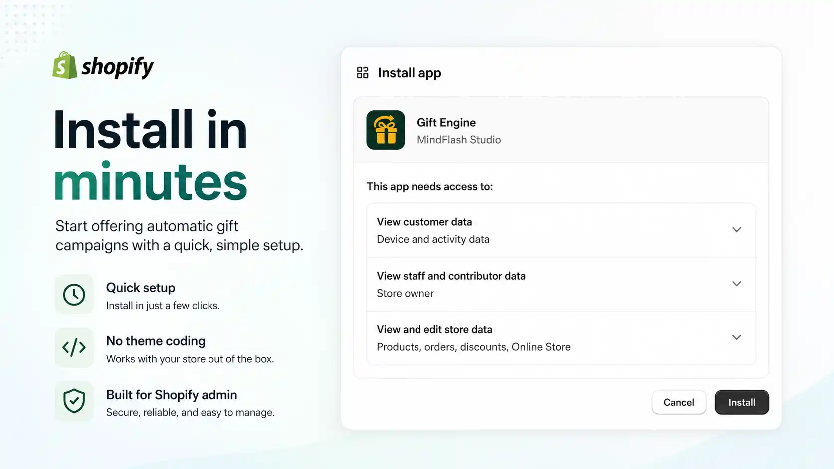Install in minutes
